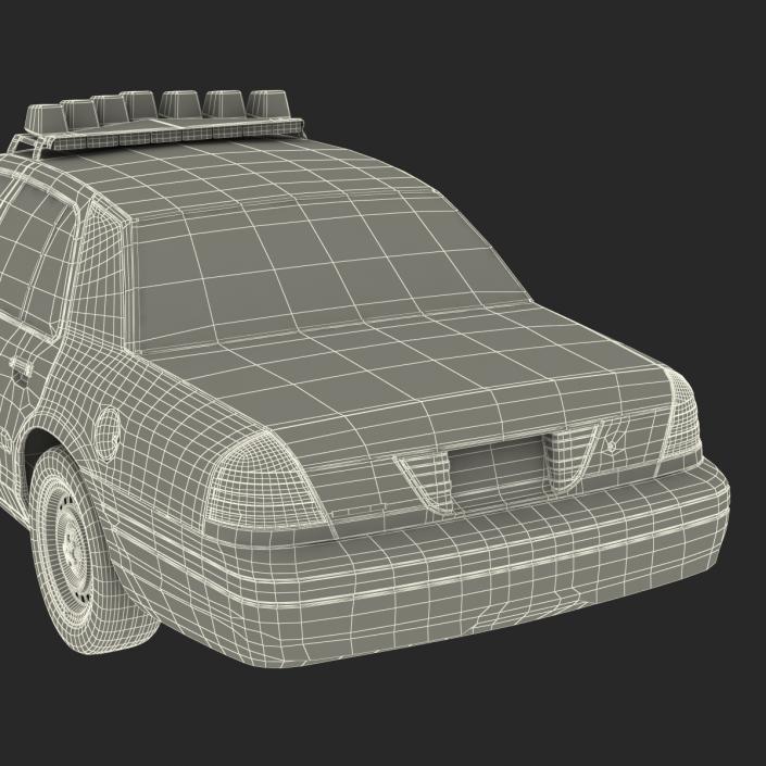 3D Ford Crown Victoria Police Car Simple Interior