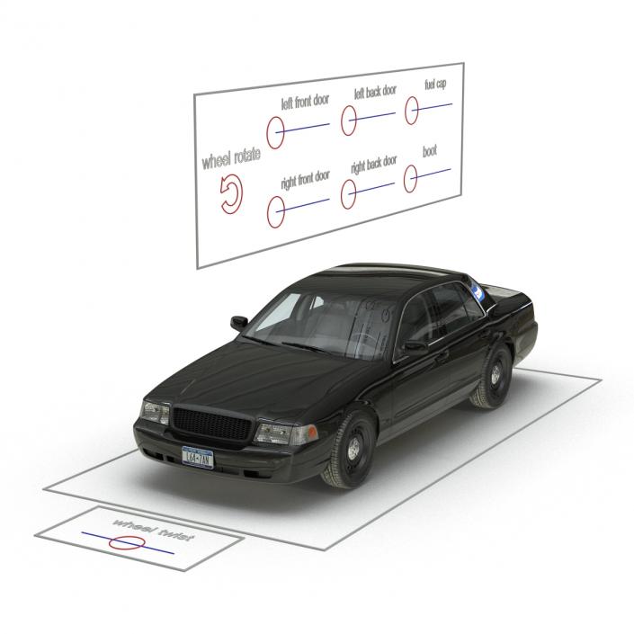 3D Ford Crown Victoria Rigged