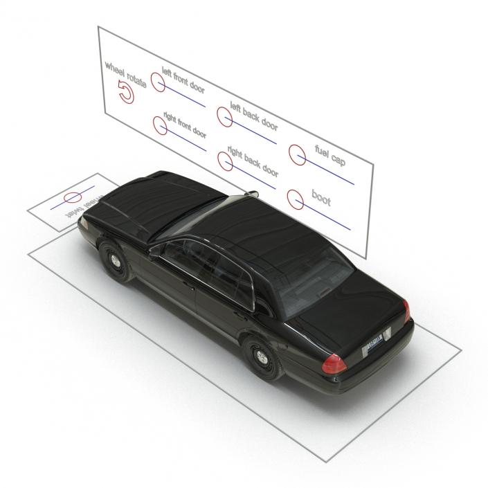 3D Ford Crown Victoria Rigged