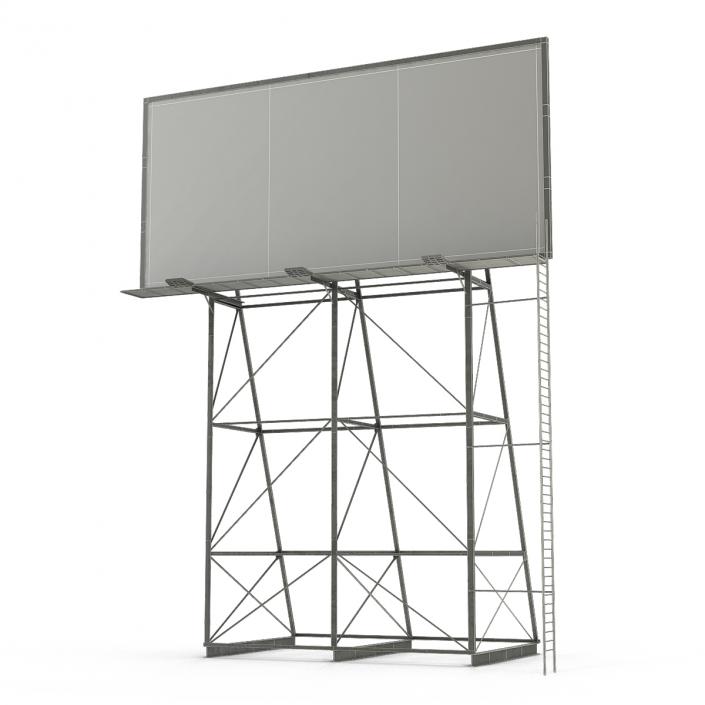 3D Old Rooftop Billboard 2 model