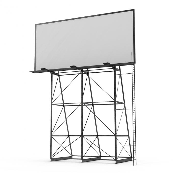 3D Old Rooftop Billboard 2 model