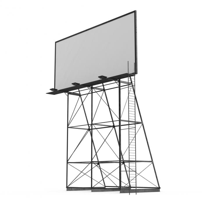 3D Old Rooftop Billboard 2 model