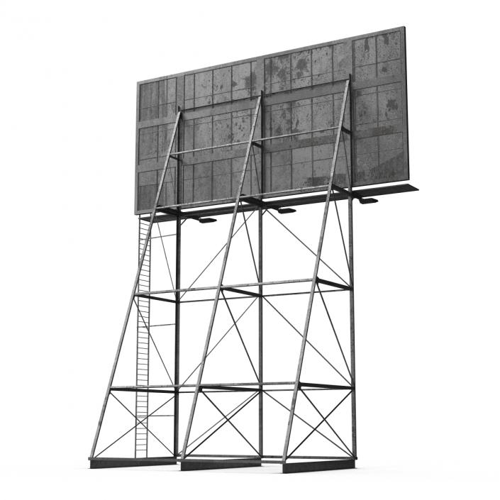 3D Old Rooftop Billboard 2 model