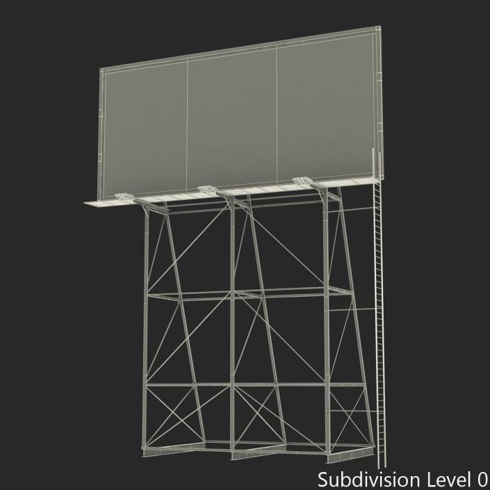 3D Old Rooftop Billboard 2 model