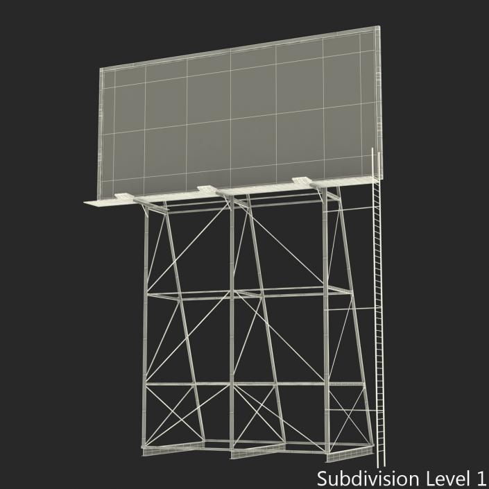 3D Old Rooftop Billboard 2 model