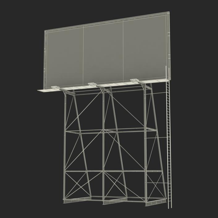 3D Old Rooftop Billboard 2 model