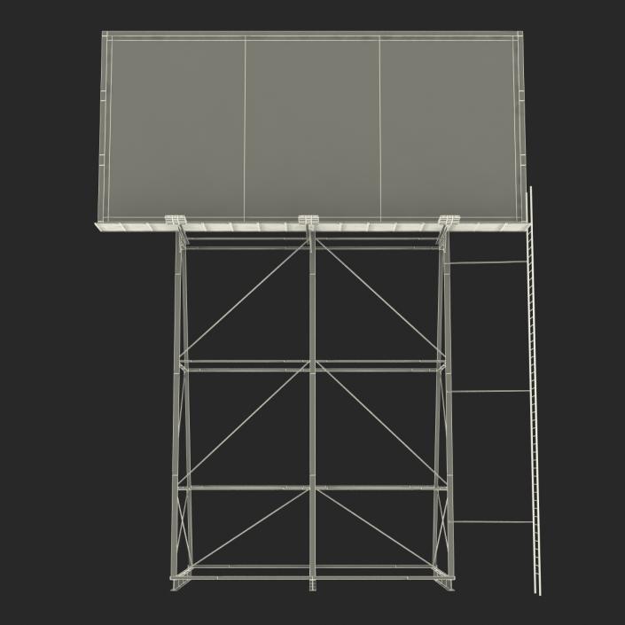 3D Old Rooftop Billboard 2 model