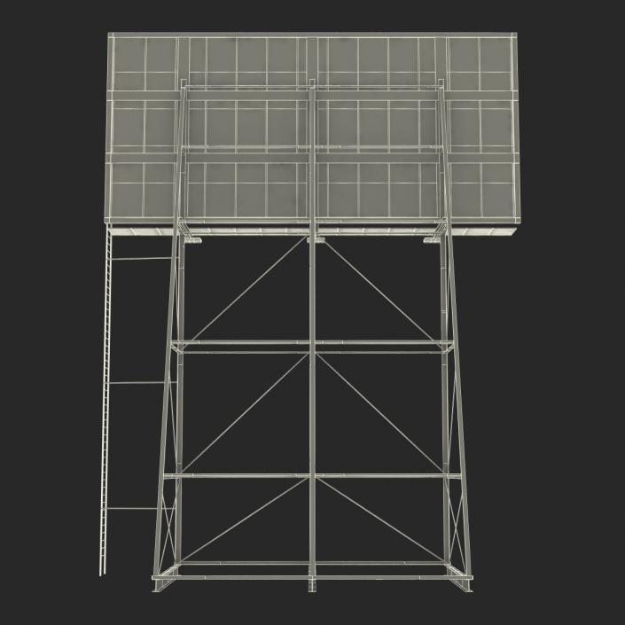 3D Old Rooftop Billboard 2 model