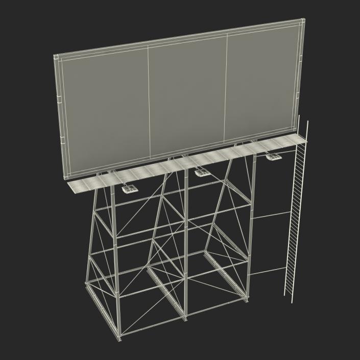 3D Old Rooftop Billboard 2 model