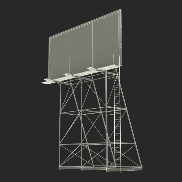 3D Old Rooftop Billboard 2 model