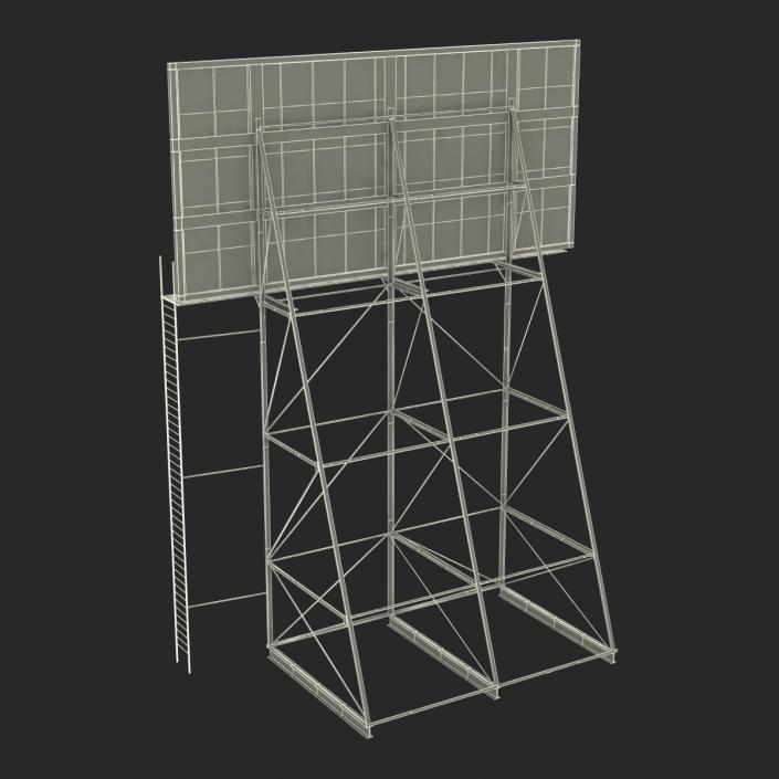 3D Old Rooftop Billboard 2 model