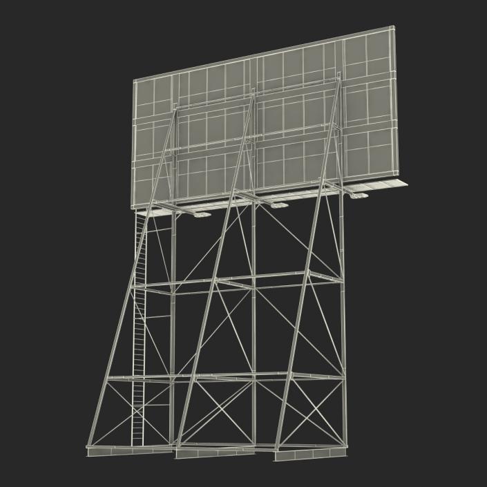 3D Old Rooftop Billboard 2 model