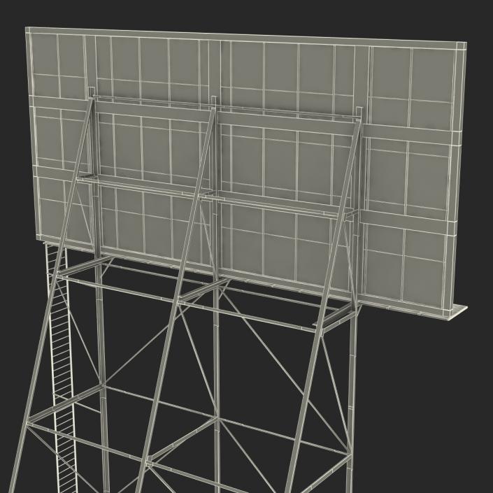 3D Old Rooftop Billboard 2 model