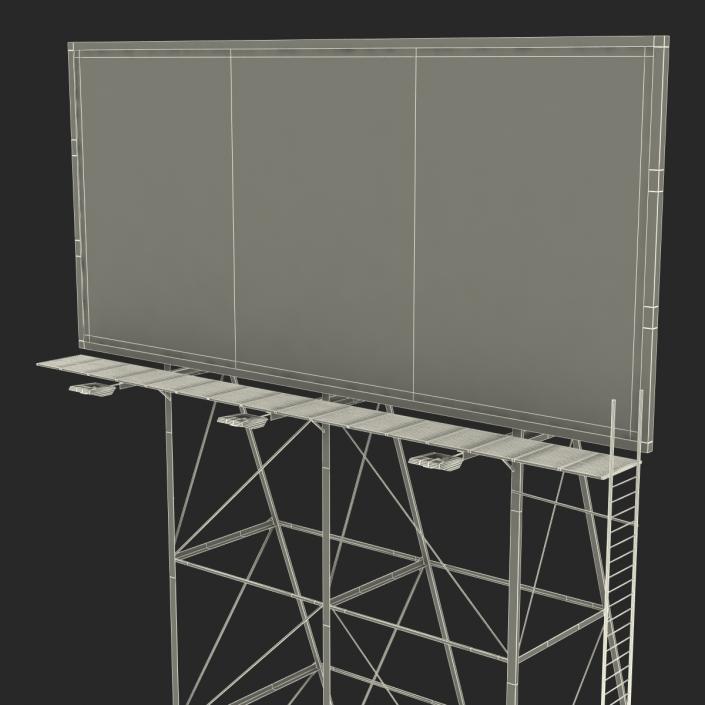 3D Old Rooftop Billboard 2 model