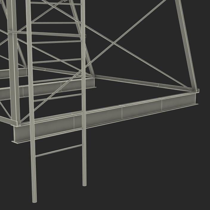 3D Old Rooftop Billboard 2 model