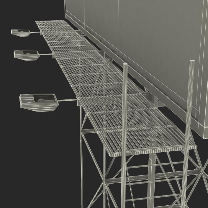 3D Old Rooftop Billboard 2 model