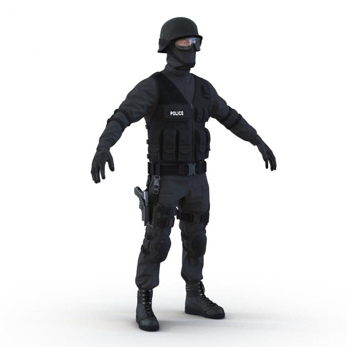 SWAT Man Mediterranean Rigged 3D model