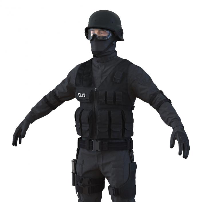 SWAT Man Mediterranean Rigged 3D model