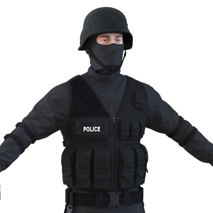 SWAT Man Mediterranean Rigged 3D model