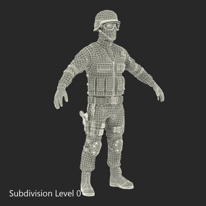 SWAT Man Mediterranean Rigged 3D model