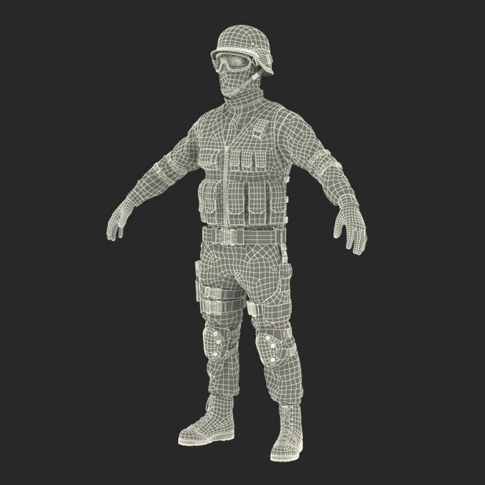 SWAT Man Mediterranean Rigged 3D model