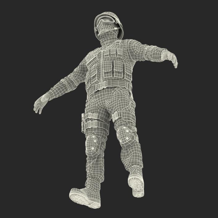 SWAT Man Mediterranean Rigged 3D model