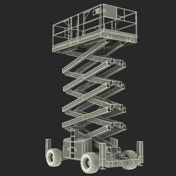 3D model Engine Powered Scissor Lift JLG 5394RT 2