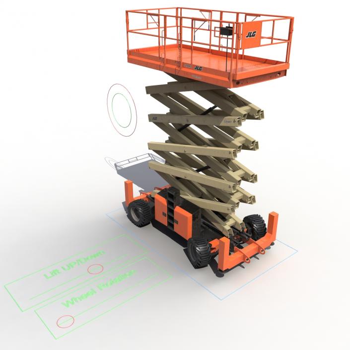 3D model Engine Powered Scissor Lift JLG 5394RT Rigged