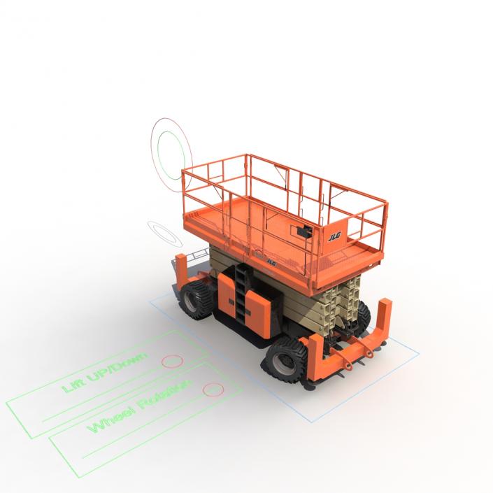 3D model Engine Powered Scissor Lift JLG 5394RT Rigged