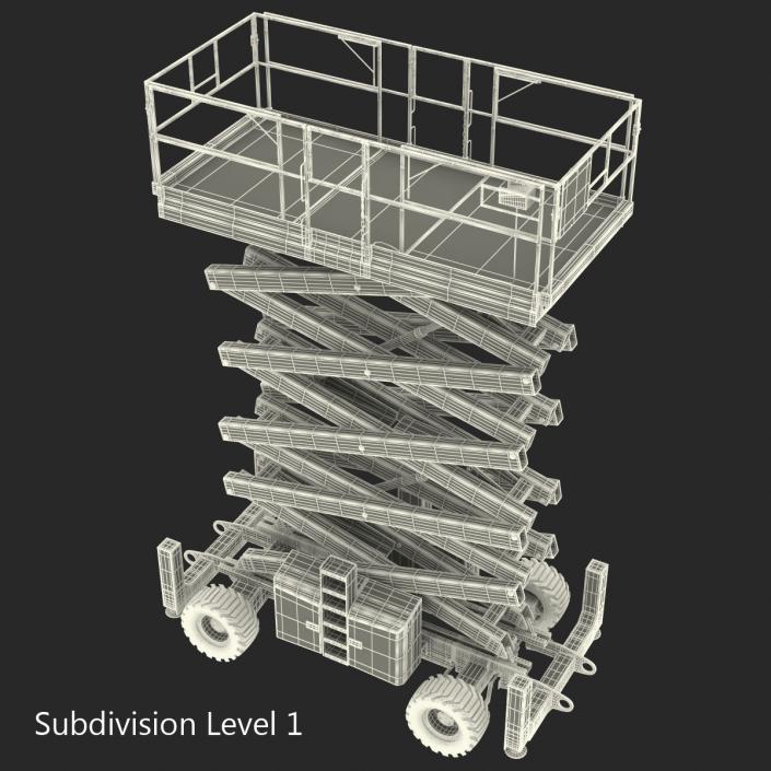 3D model Engine Powered Scissor Lift JLG 5394RT Rigged