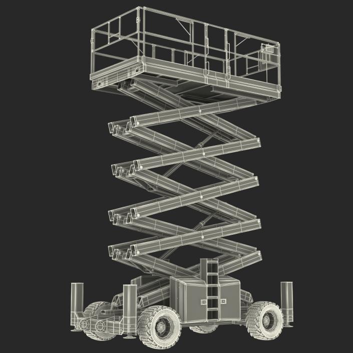 3D model Engine Powered Scissor Lift JLG 5394RT Rigged