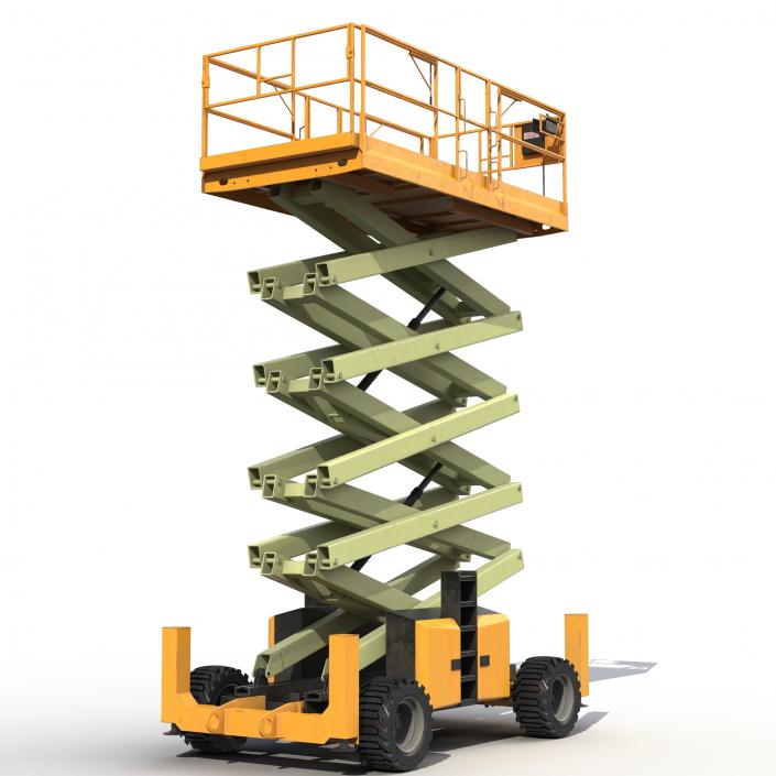 Engine Powered Scissor Lift Generic 4 3D