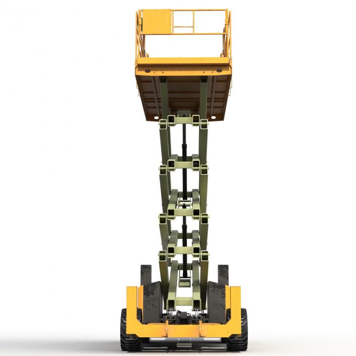 Engine Powered Scissor Lift Generic 4 3D