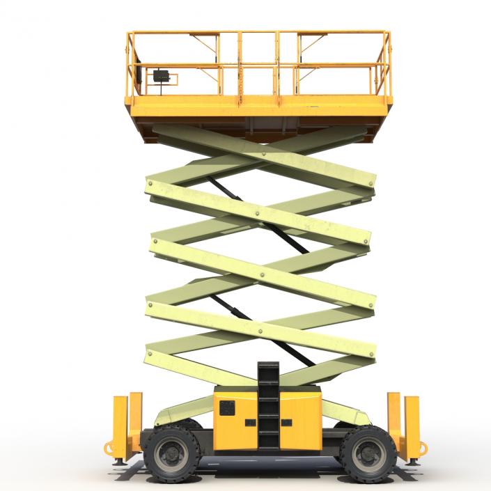 Engine Powered Scissor Lift Generic 4 3D