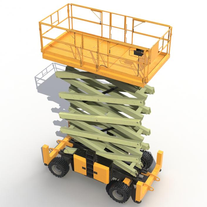 Engine Powered Scissor Lift Generic 4 3D