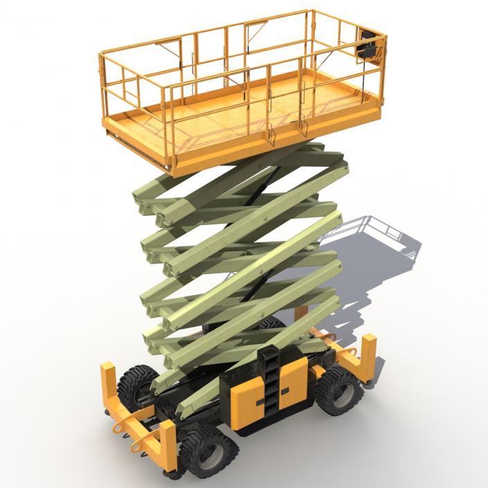 Engine Powered Scissor Lift Generic 4 3D