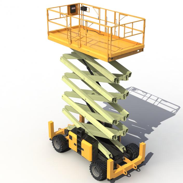 Engine Powered Scissor Lift Generic 4 3D