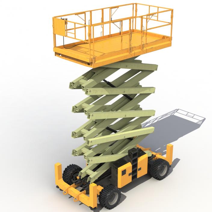 Engine Powered Scissor Lift Generic 4 3D