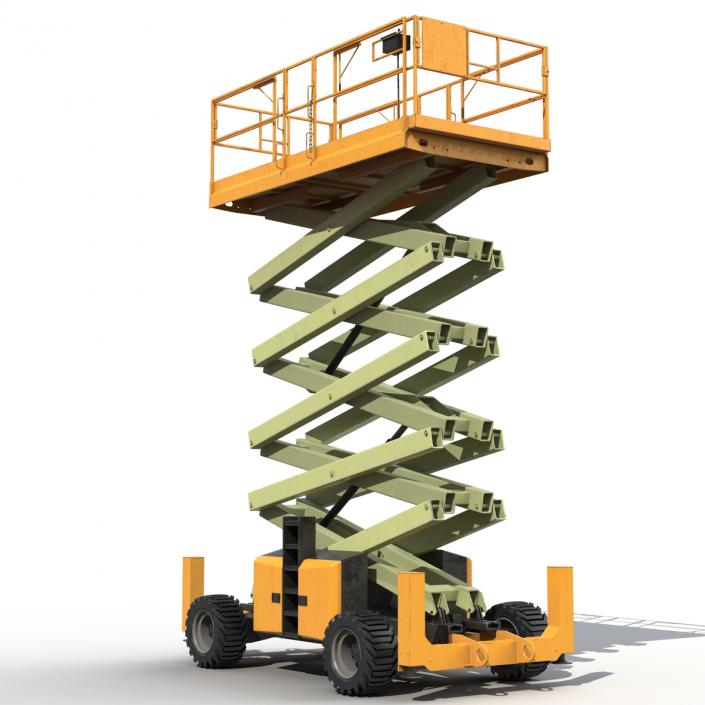 Engine Powered Scissor Lift Generic 4 3D