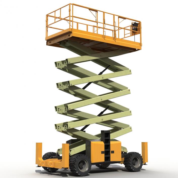 Engine Powered Scissor Lift Generic 4 3D