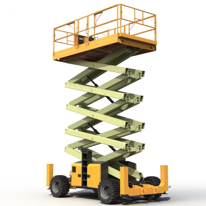 Engine Powered Scissor Lift Generic 4 3D