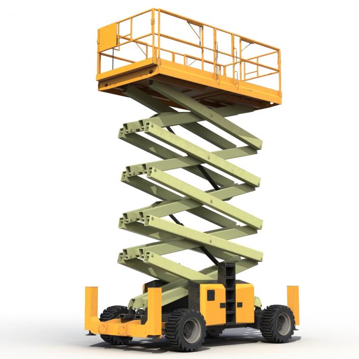 Engine Powered Scissor Lift Generic 4 3D