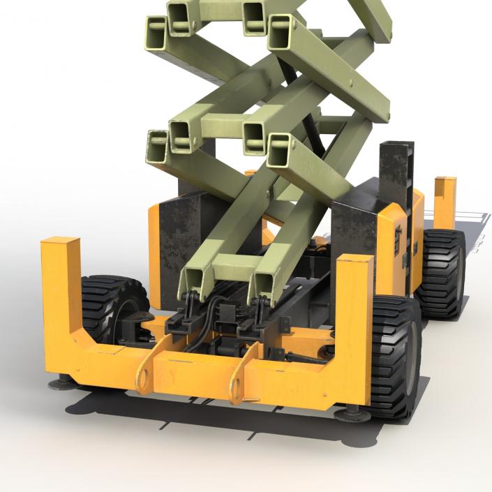 Engine Powered Scissor Lift Generic 4 3D