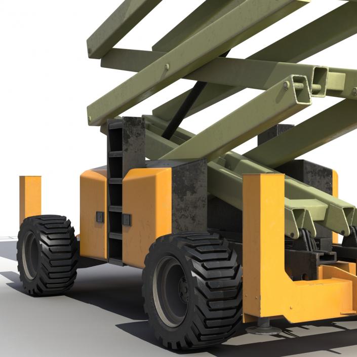 Engine Powered Scissor Lift Generic 4 3D