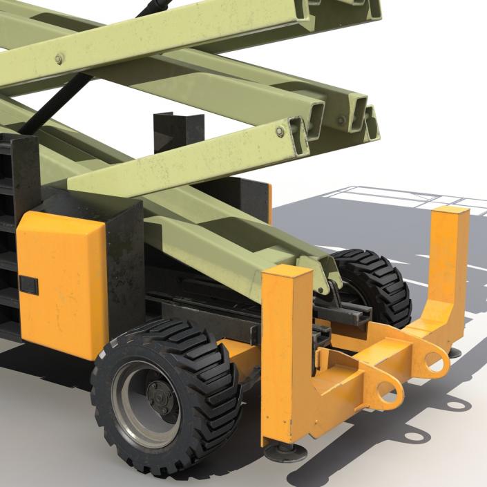 Engine Powered Scissor Lift Generic 4 3D