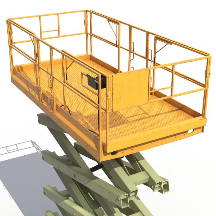 Engine Powered Scissor Lift Generic 4 3D