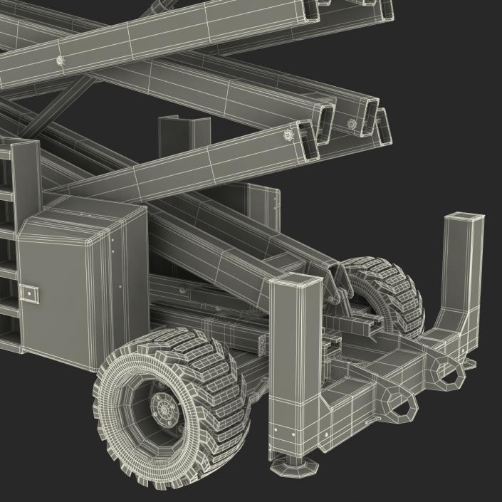 Engine Powered Scissor Lift Generic 4 3D