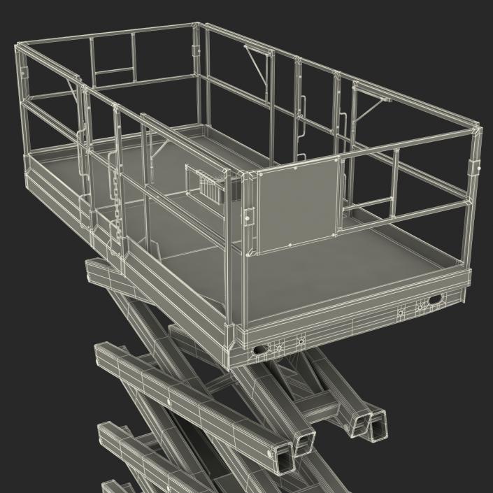 Engine Powered Scissor Lift Generic 4 3D