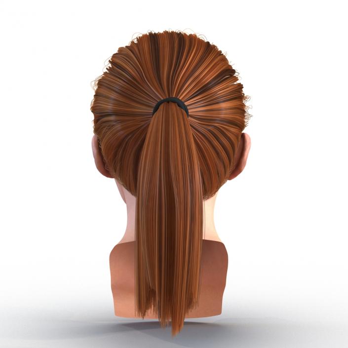 3D Female Caucasian Head with Hair