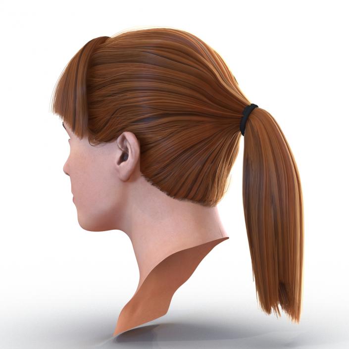 3D Female Caucasian Head Rigged model